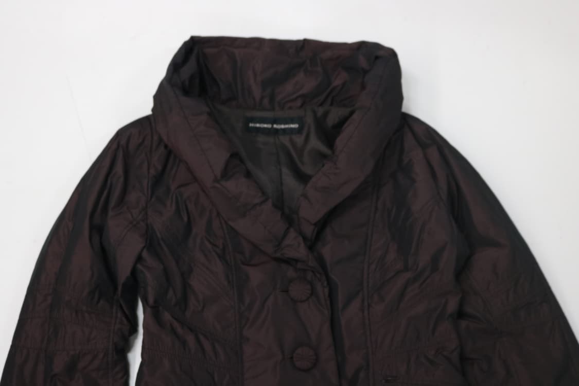 히로코 코시노 빈티지 셔링 카라 초코 브라운 퀼팅 자켓 상품이미지3