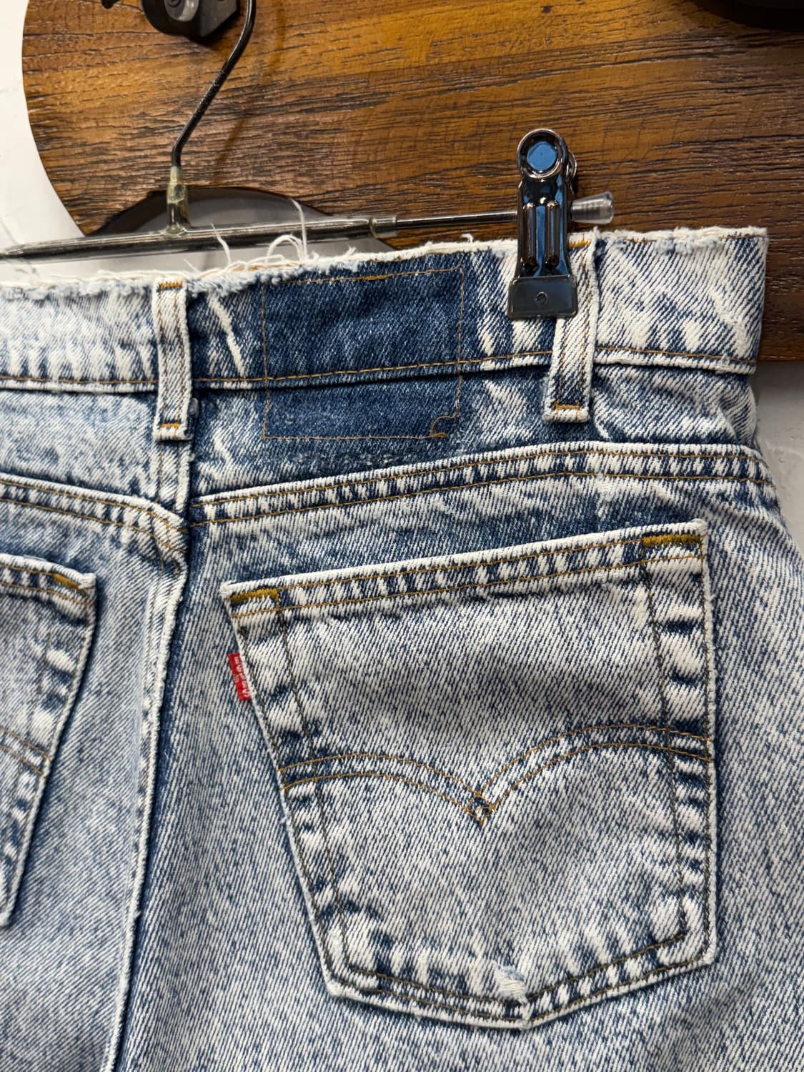 90s USA Levi's 550 Relaxed Acid Wash Den 상품이미지3