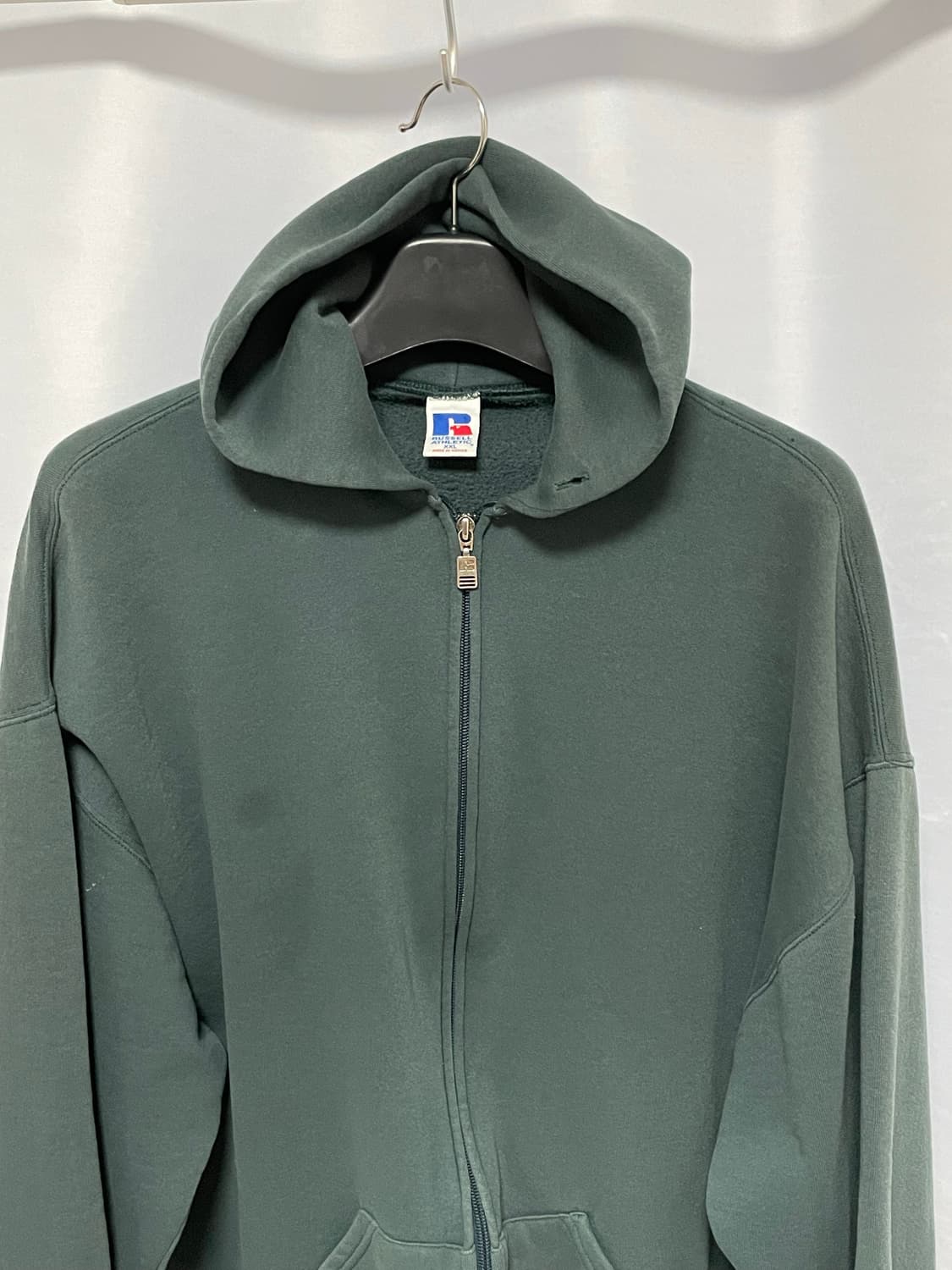 [D.O Vtg] 90s 러셀 50/50 후드 집업 다크 그린(XXL) 상품이미지5
