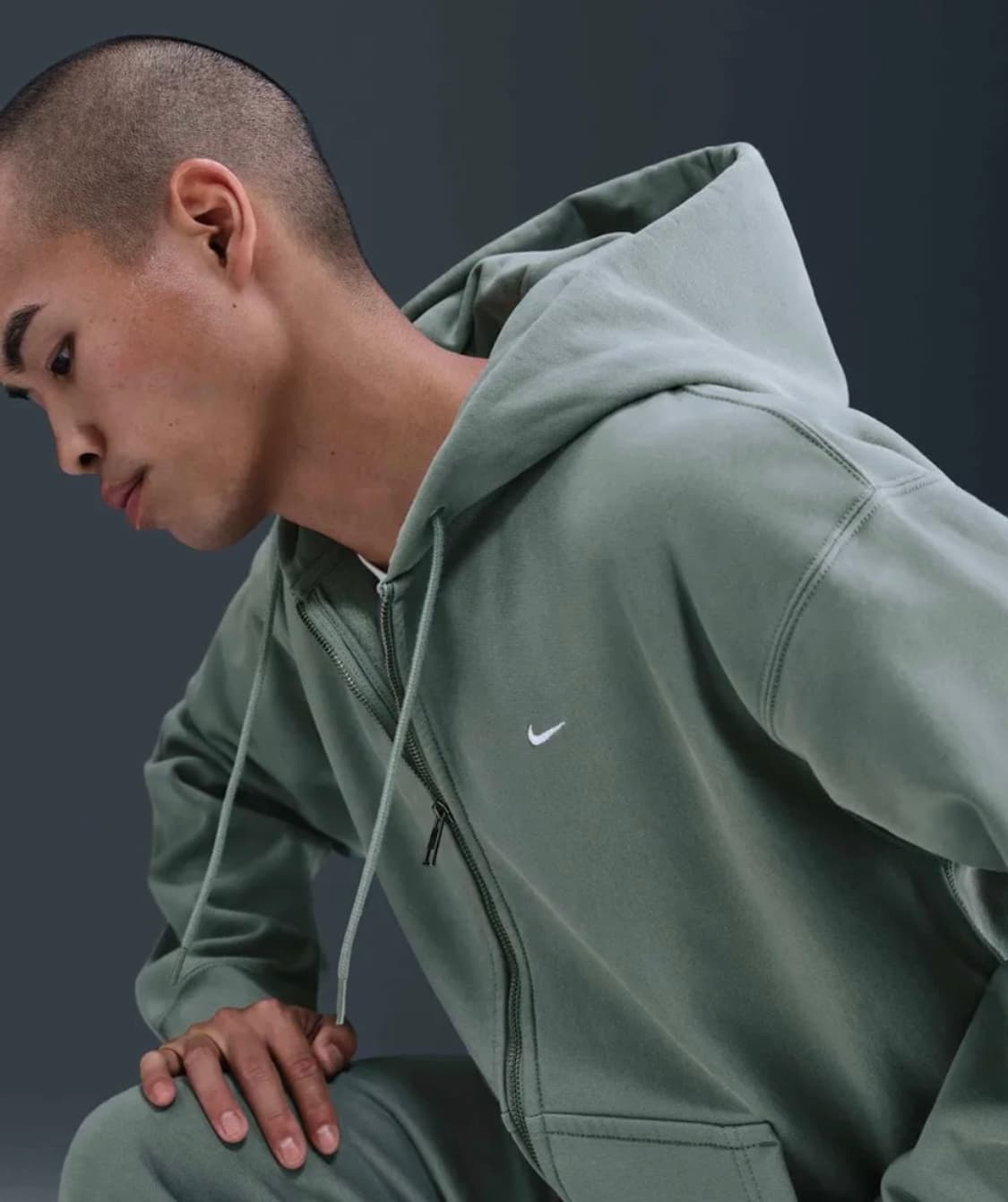 나이키 솔로 스우시 풀집업 플리스 후드 L(100) 클레이 그린 상품이미지1