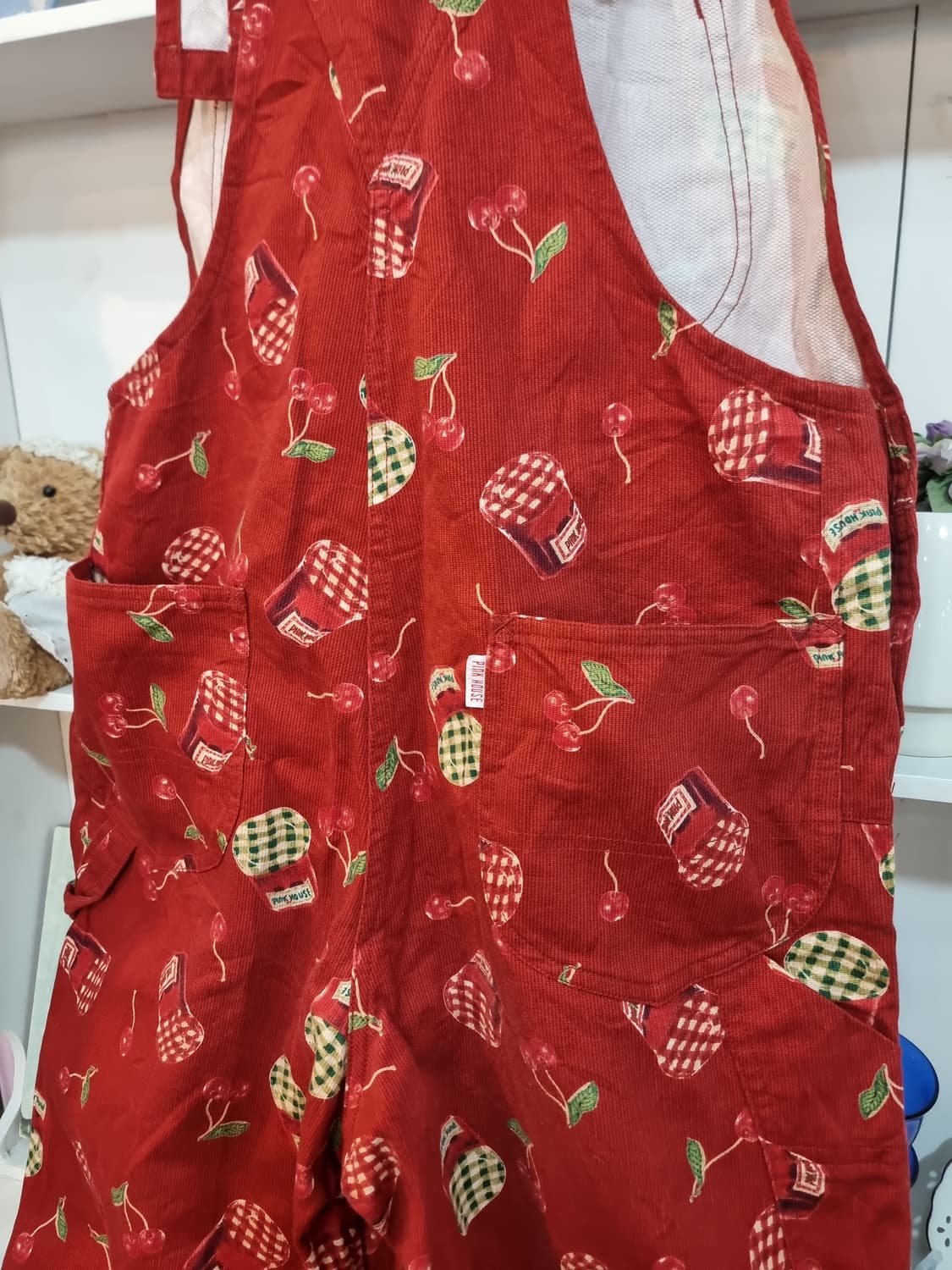 핑크하우스 레드 체리 멜빵바지 상품이미지6