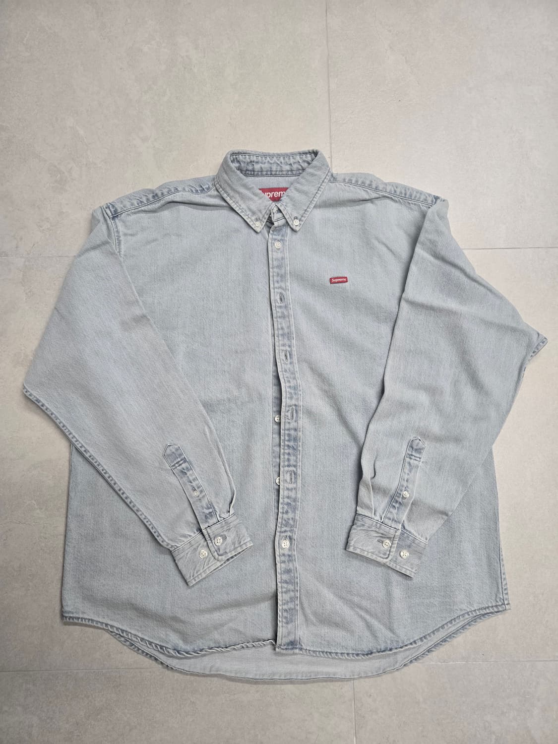 24SS 슈프림 스몰 박스 셔츠 워시드 블루 M 상품이미지1