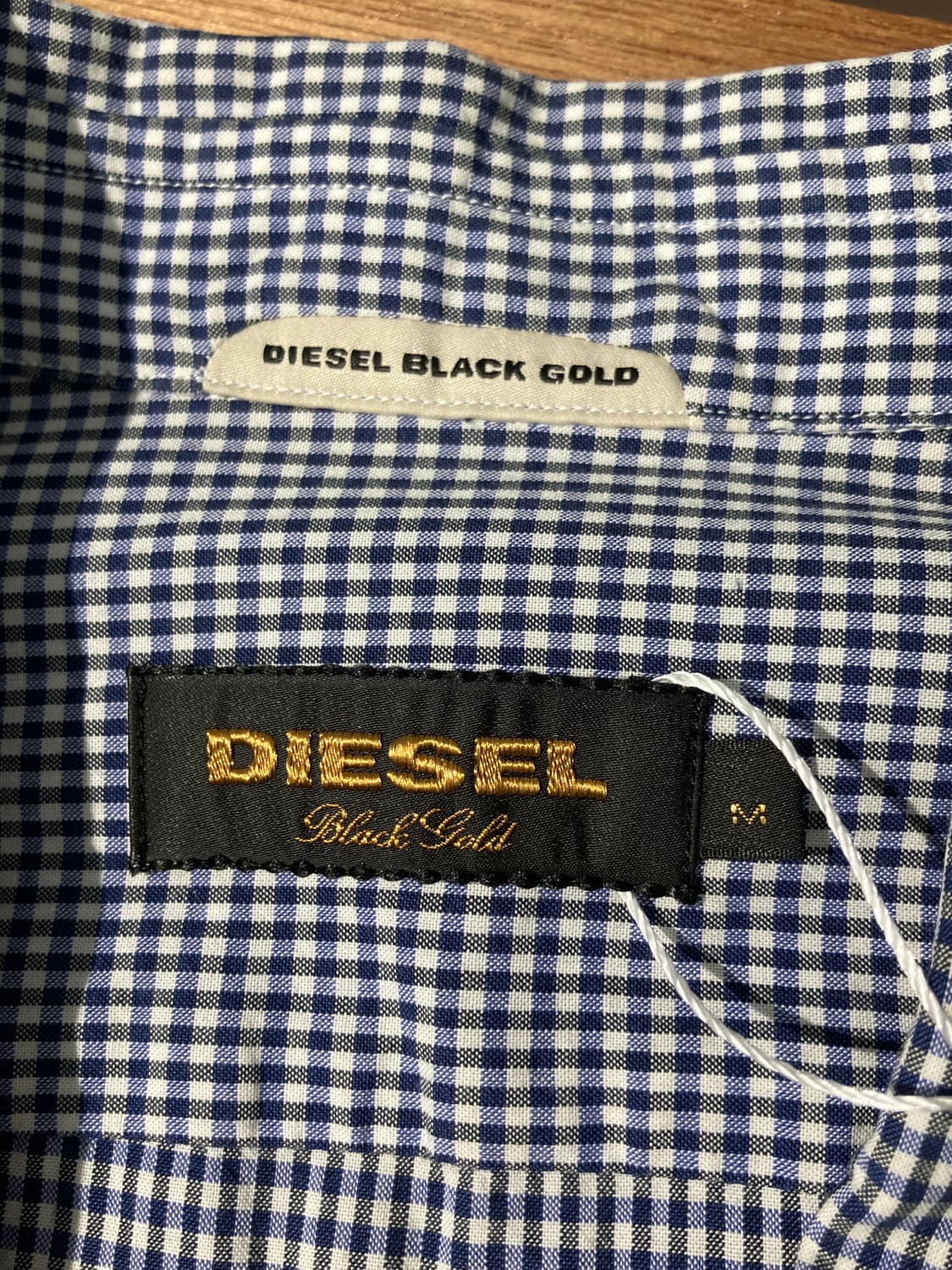 Diesel Black Gold 네이비 깅엄 체크 하프 슬리브 셔츠 M 상품이미지8