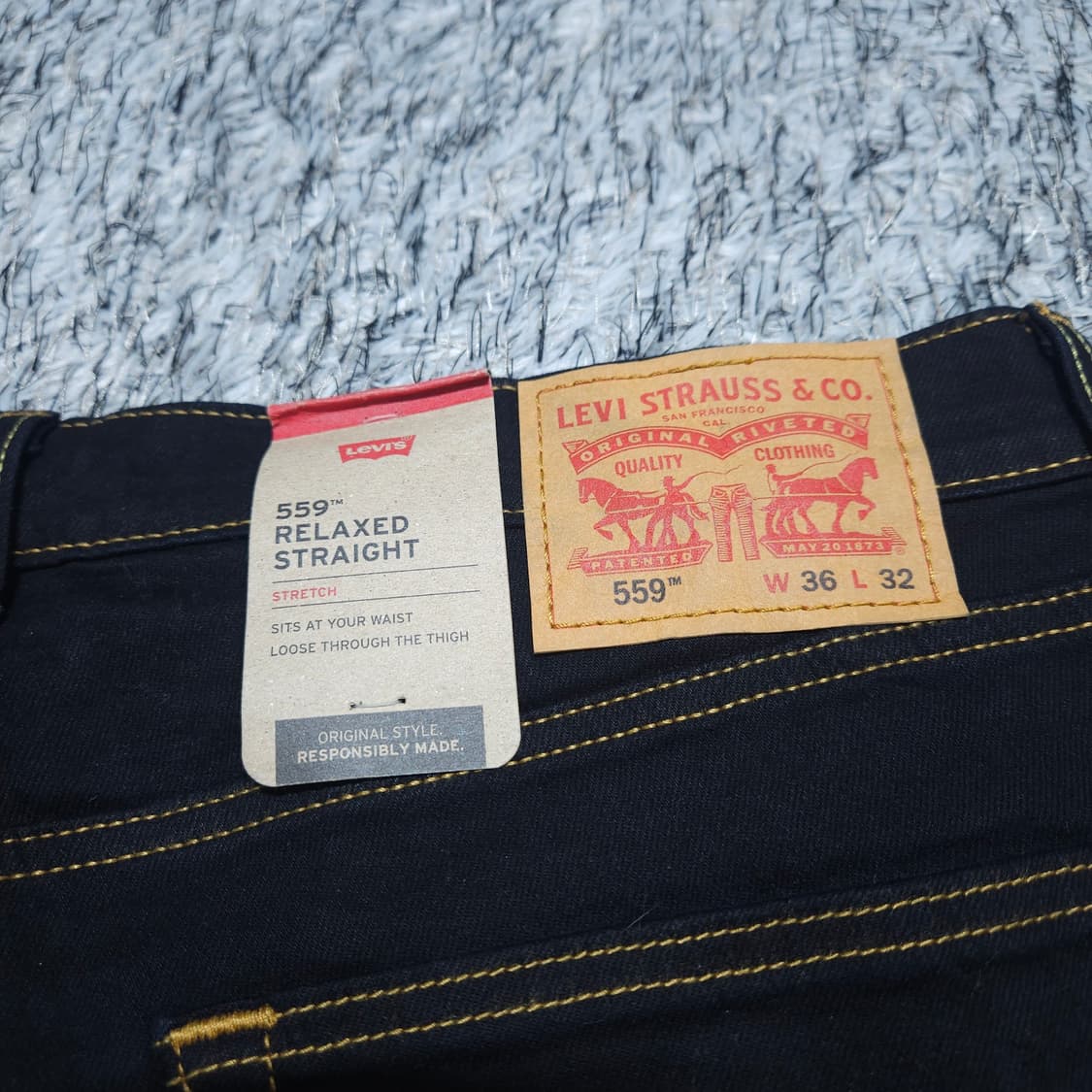 리바이스559) 36/32 남자 블랙진 일자 데님팬츠 / 왕눈이샵 상품이미지7