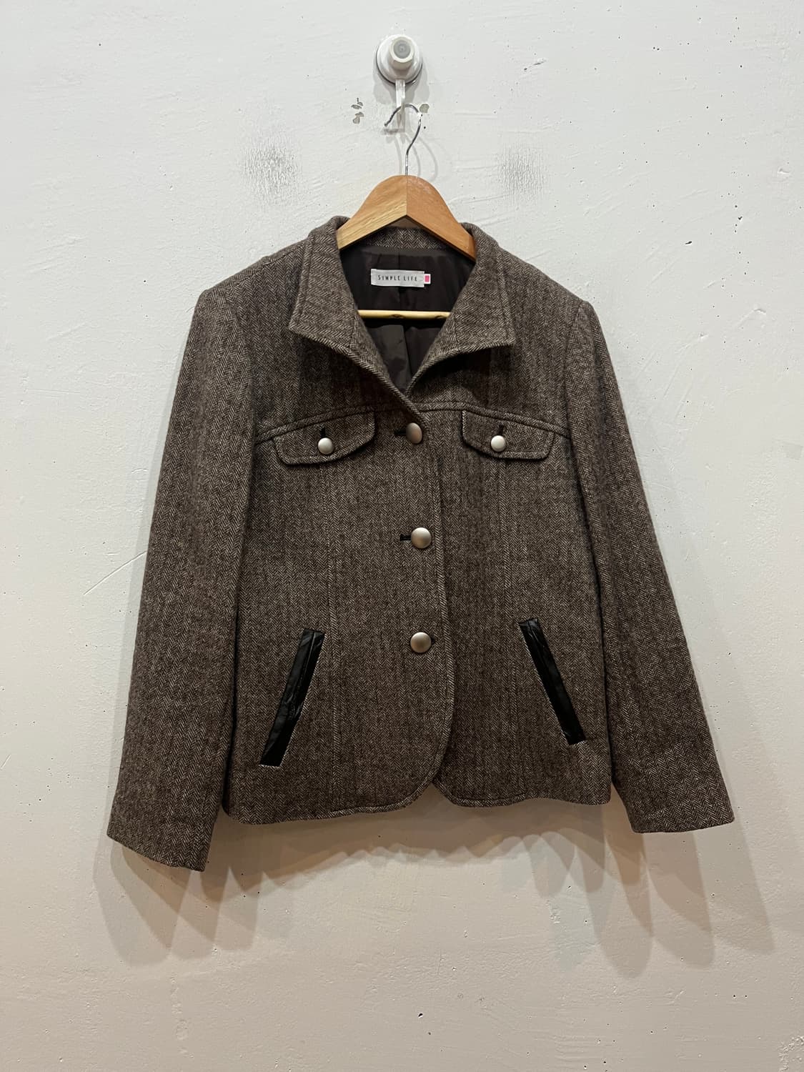 SIMPLE LIFE 헤링본 울 자켓 우먼즈 상품이미지1