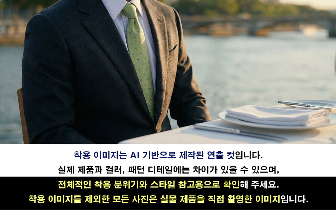 로에베 실크 라임 자수 넥타이 8.7cm A+~A등급 K1921 상품이미지2