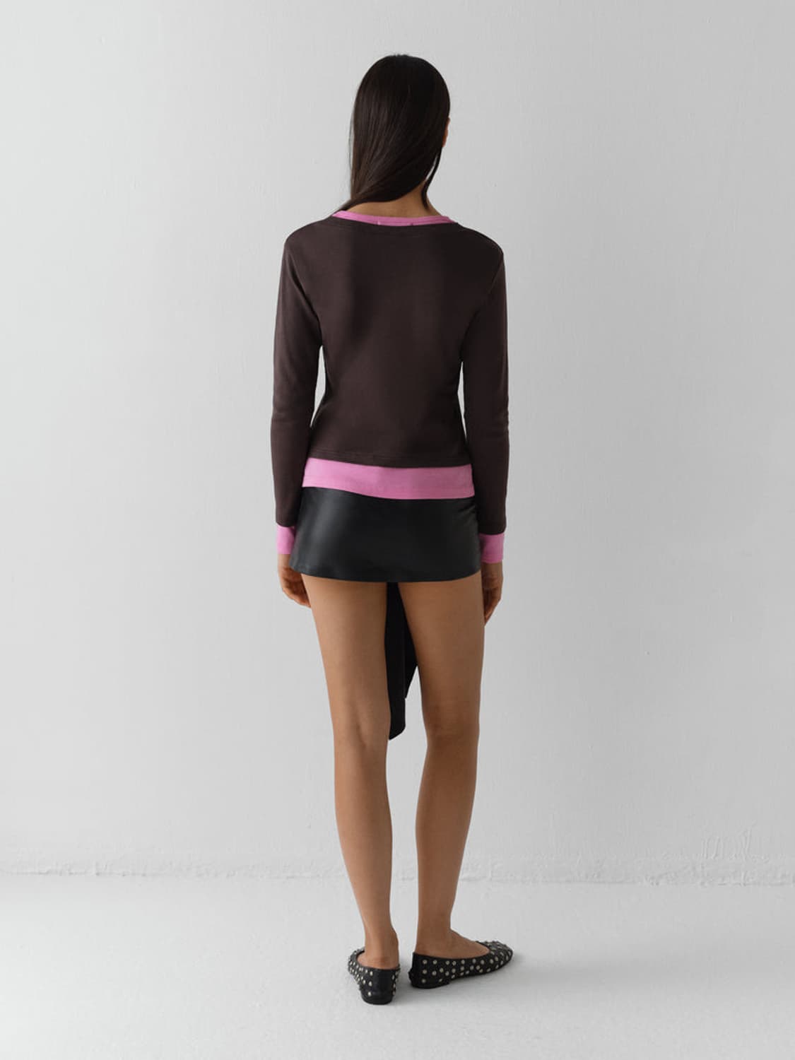 [XS,S,M,L,XL]기마구아스 Sam 투톤 티셔츠/브라운 상품이미지3