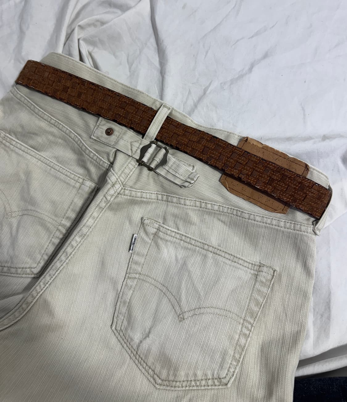 Cesare Paciotti 엠보 스티치 레더 벨트 상품이미지2