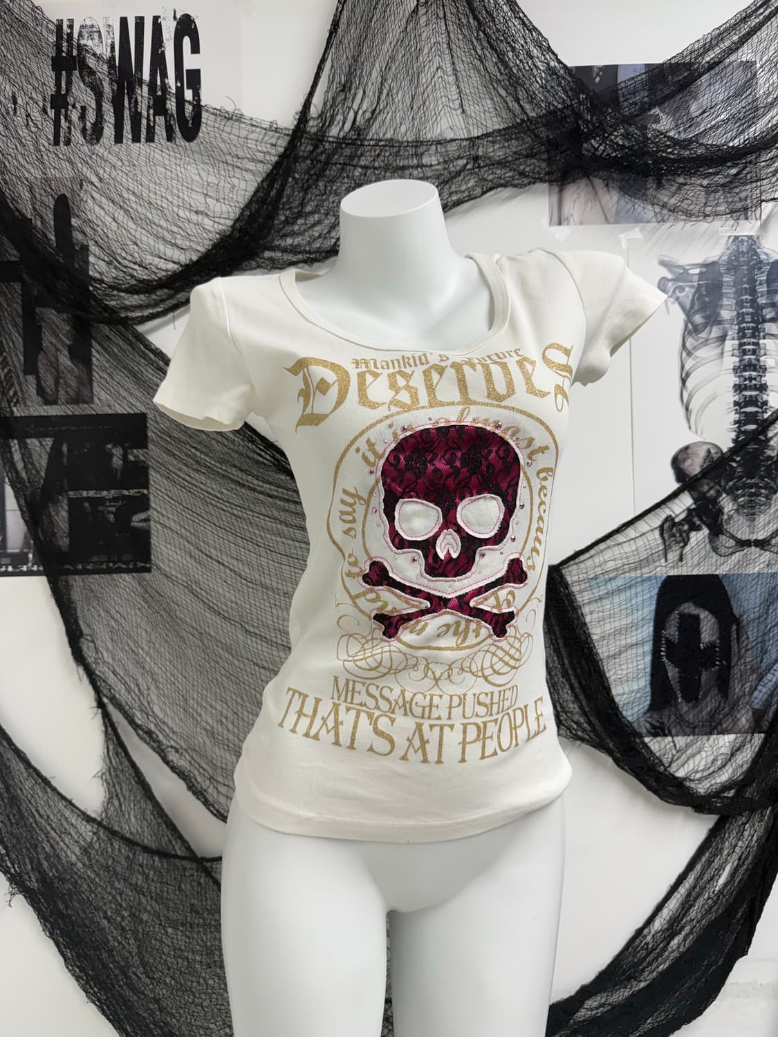 00s punk lettering skull halfsleeve 상품이미지1