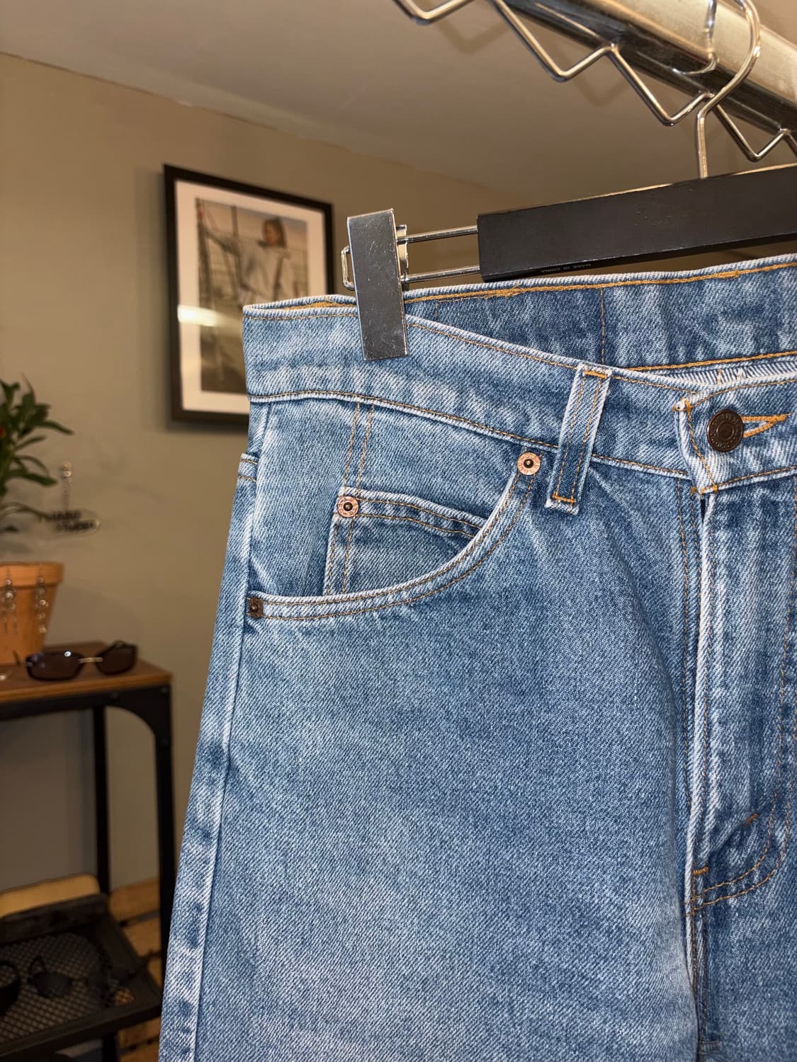 90’s Levi’s 505 USA denim hard washed 상품이미지5