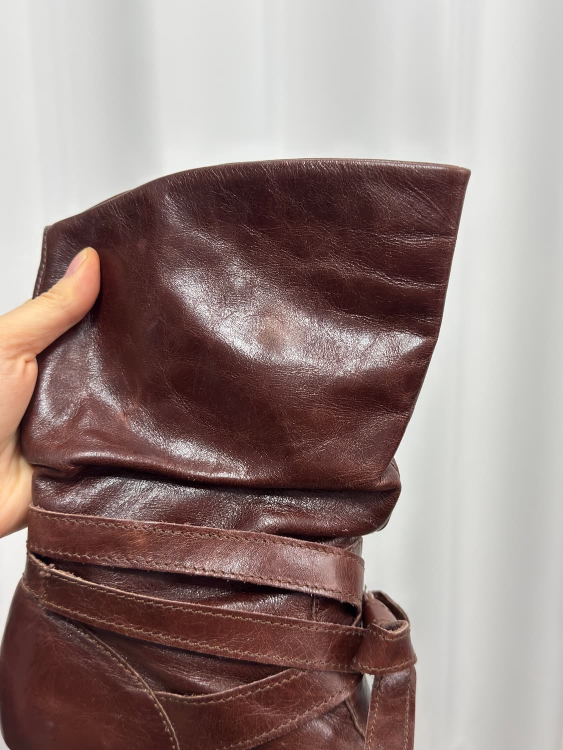 brown buckle leather boots 상품이미지7