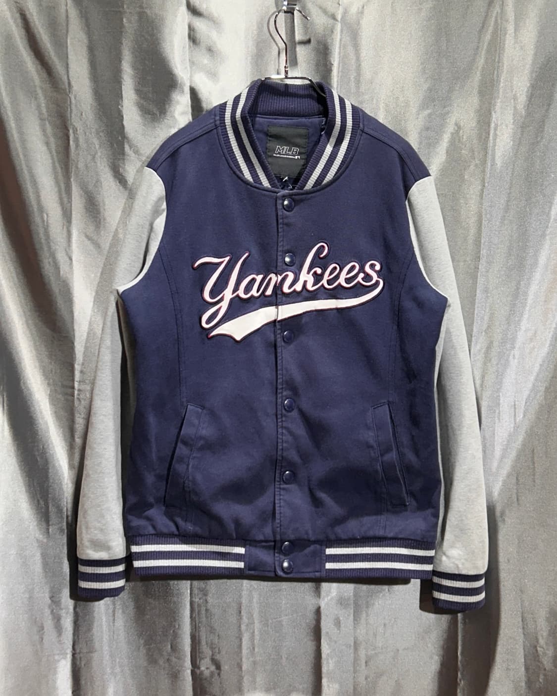 L MLB 뉴욕양키스 네이비 코튼 바시티 자켓 상품이미지2