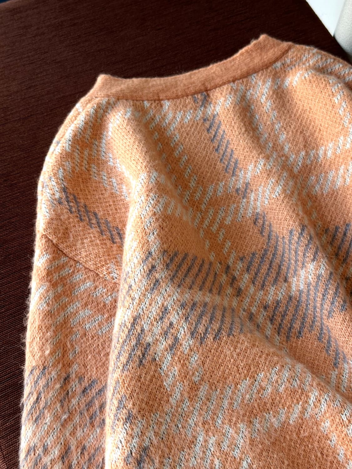 Middle gauge pattern over knit cardigan 상품이미지5