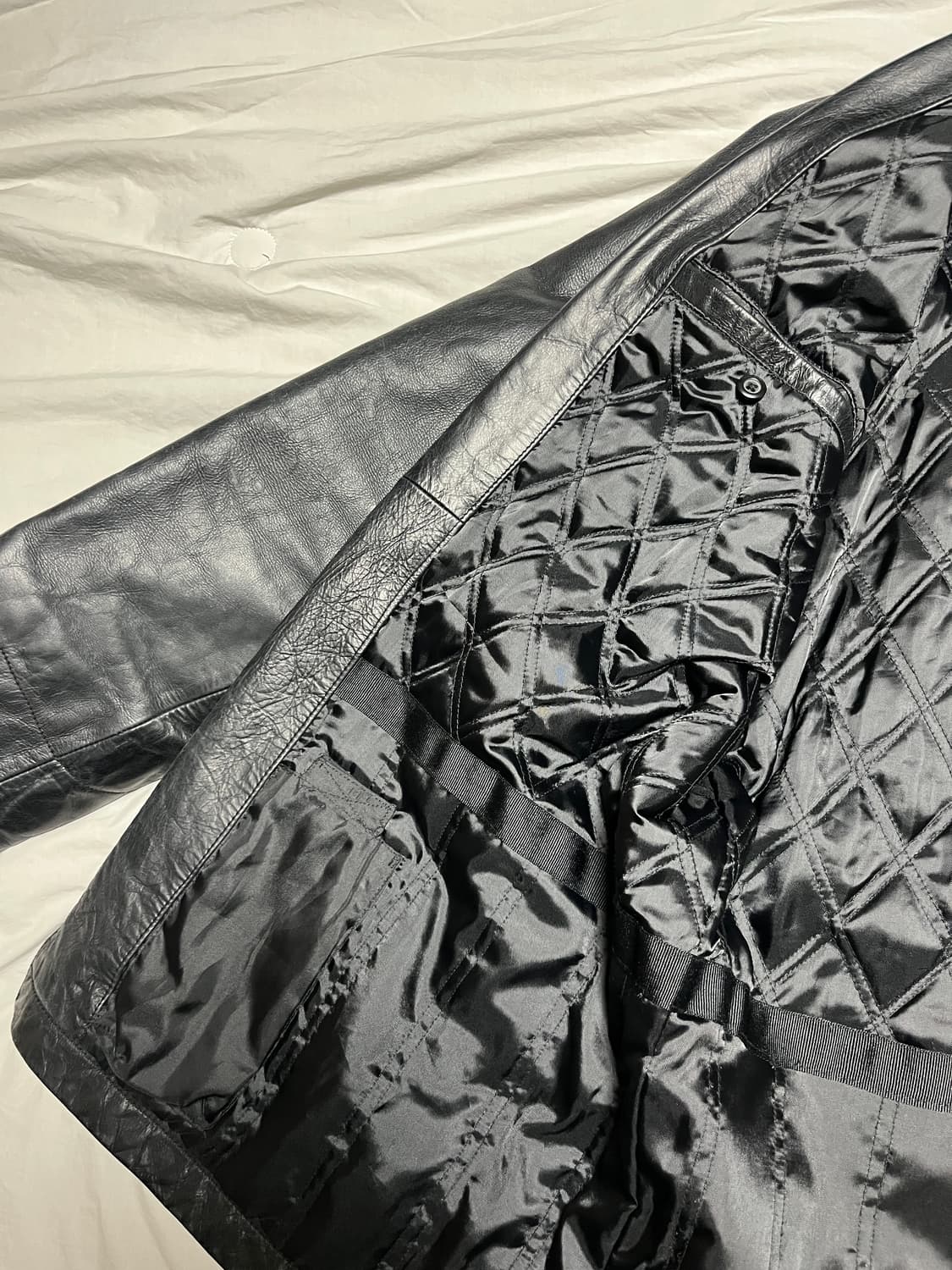 [L] GAP 올드 갭 레더 카코트 블랙 상품이미지5