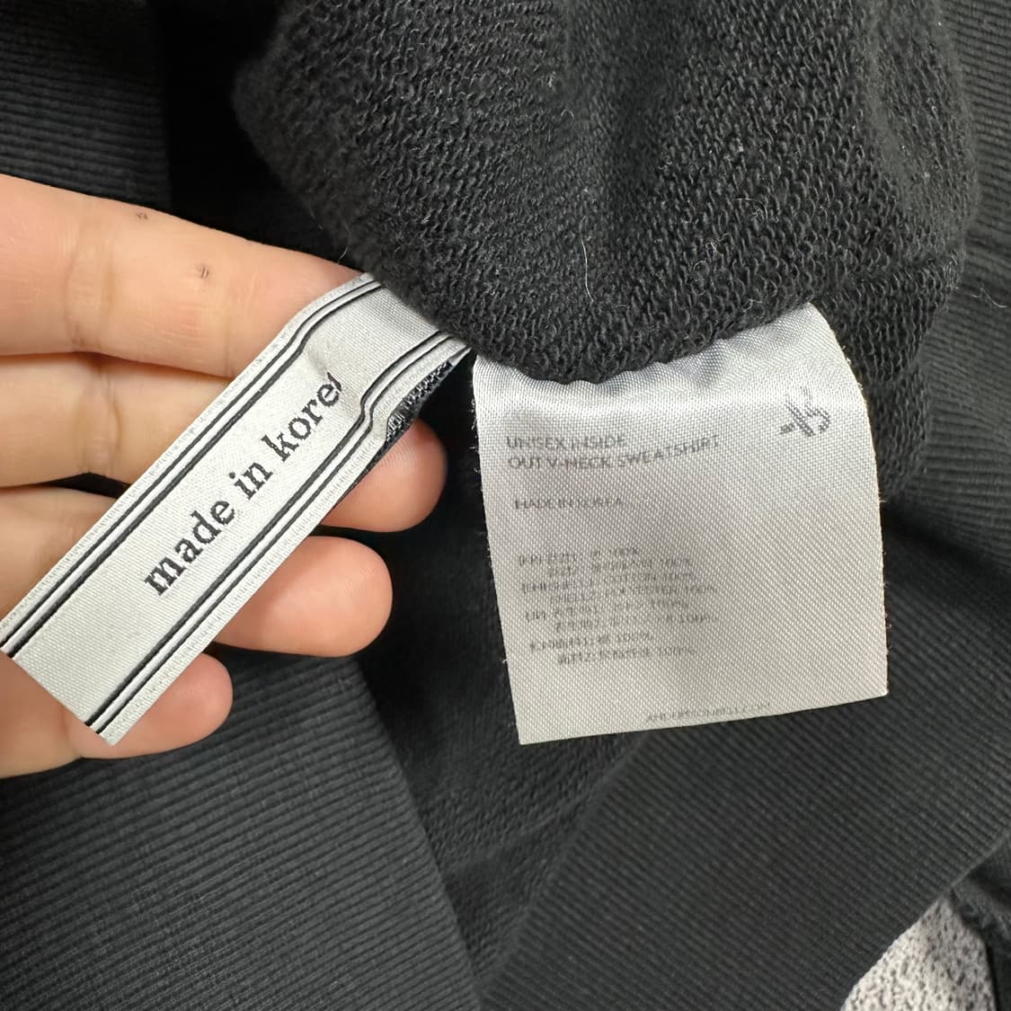 ✨ (바배) 앤더슨벨 브이넥 오버핏 블랙 맨투맨  상품이미지4