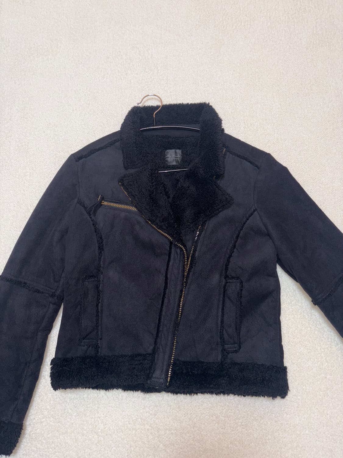 빈티지 퍼 블랙사이드지퍼 집업 퍼자켓 일본 상품이미지2