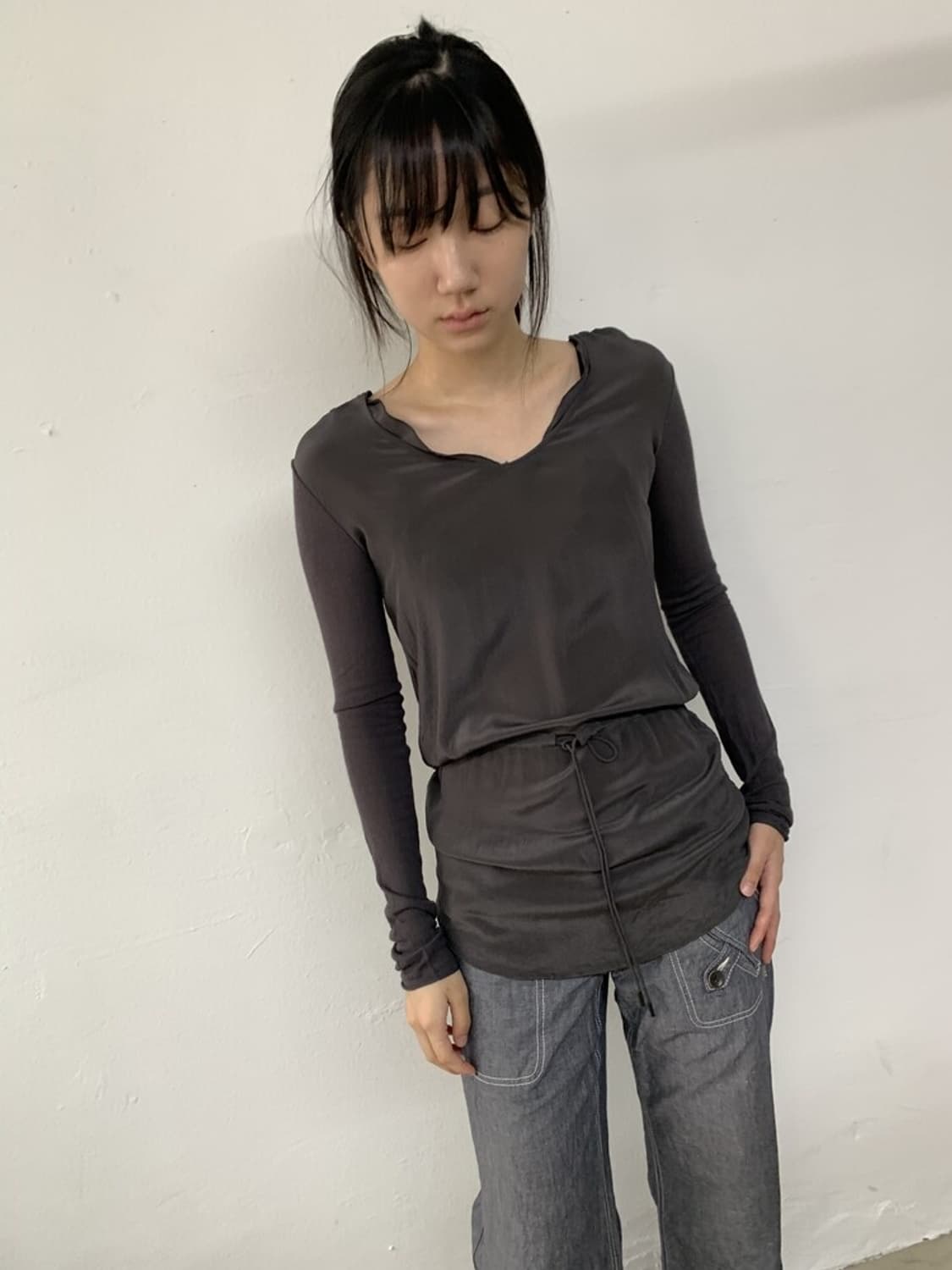 Satin long sleeve 상품이미지1