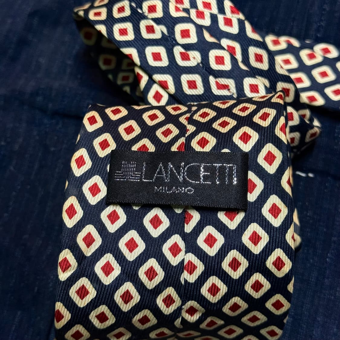 Lancetti 지오매트릭 패턴 실크 타이 상품이미지5