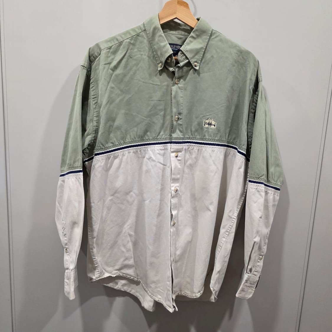 실턴(SHILTON) 배색 빈티지 코튼 셔츠 상품이미지1