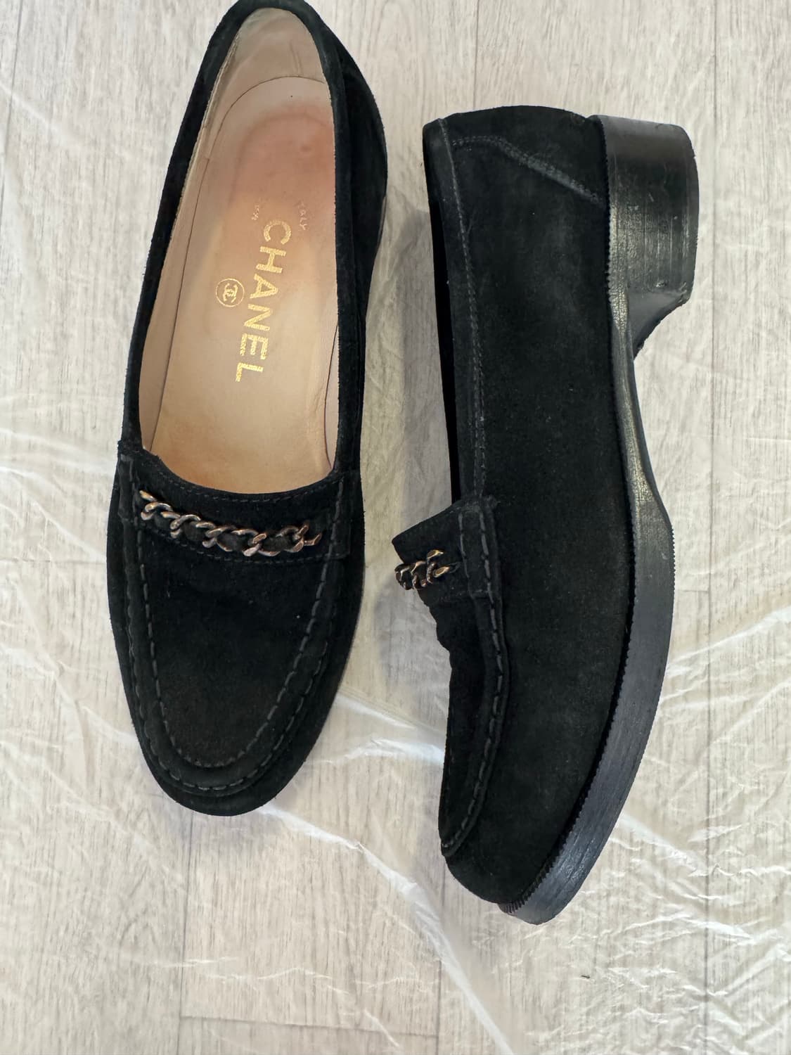 샤넬 빈티지 로퍼 스웨이드 상태좋음 밑창 덧댐 EU37 사이즈 상품이미지7