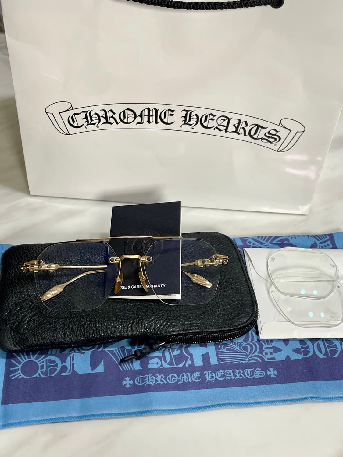 새상품 신형 크롬하츠 플루이드 안경 투톤금장 보증서O 상품이미지1