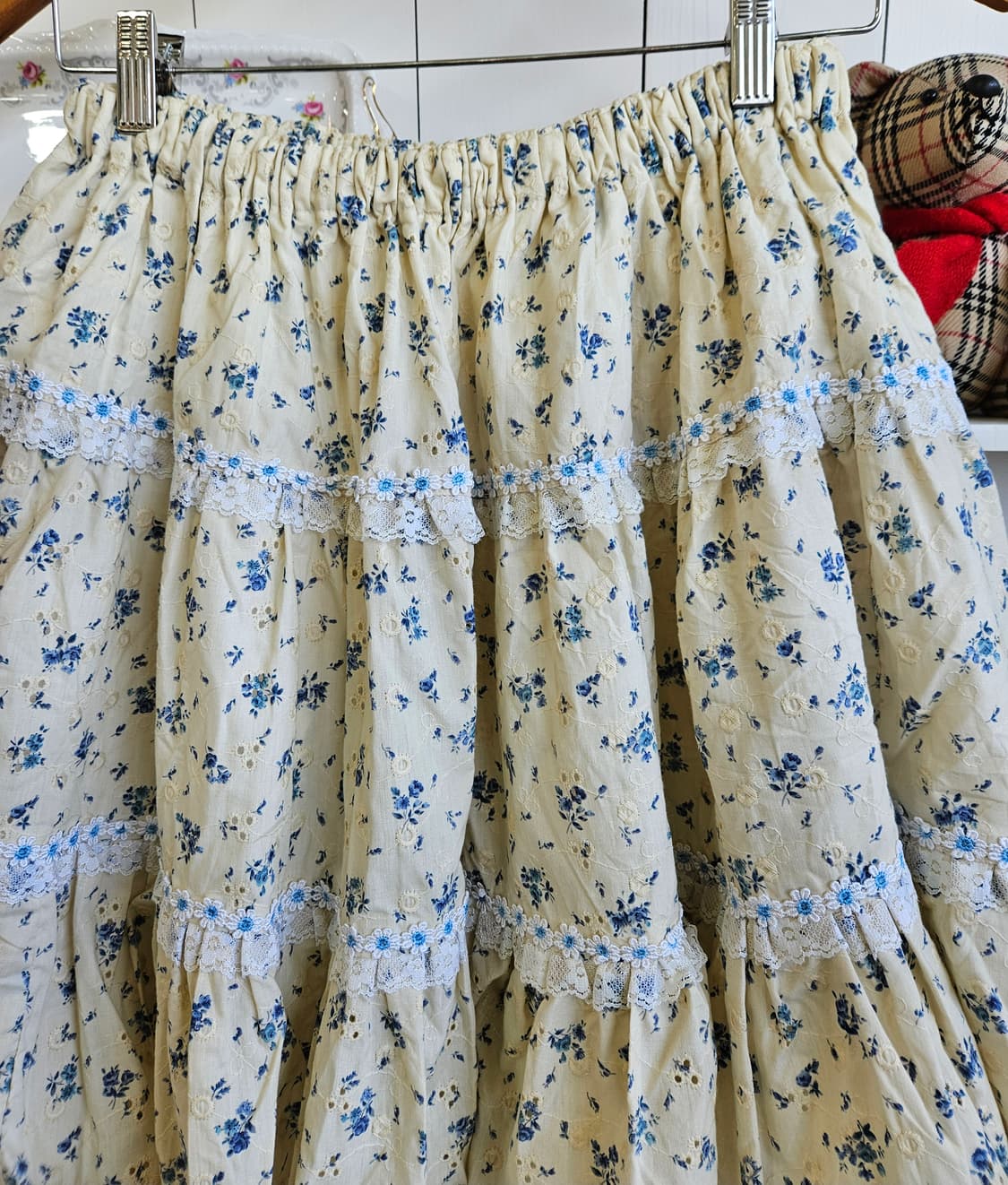 일본빈티지 핸드메이드 플라워 캉캉 스커트 상품이미지3