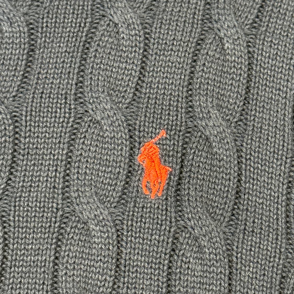 L) 폴로 랄프로렌 케이블 꽈배기 라운드넥 니트 네이비 상품이미지5