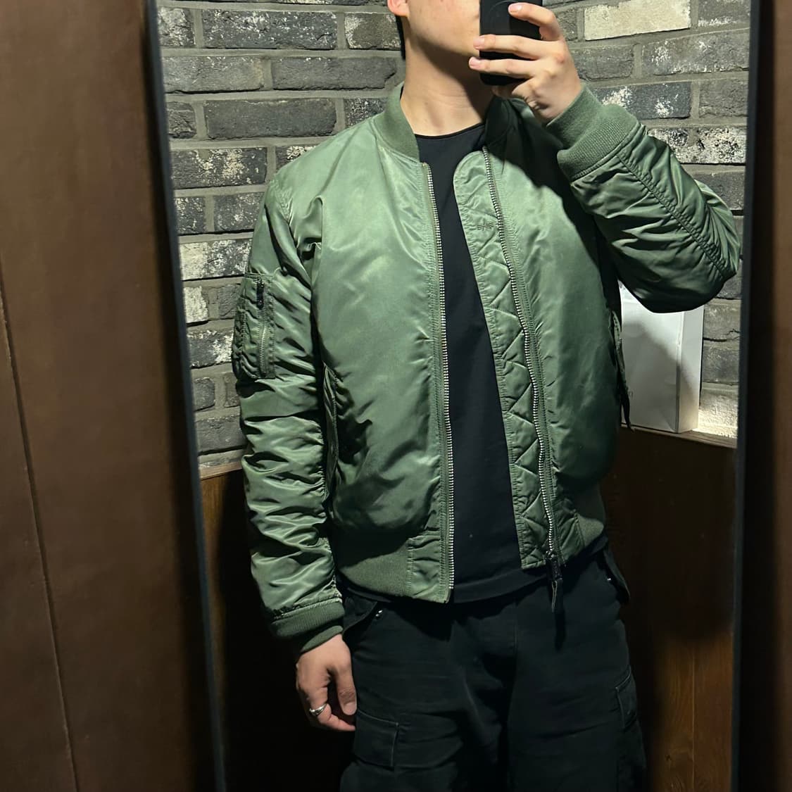 L) 알파인더스트리 MA-1 마원 항공점퍼 올리브 그린 상품이미지9