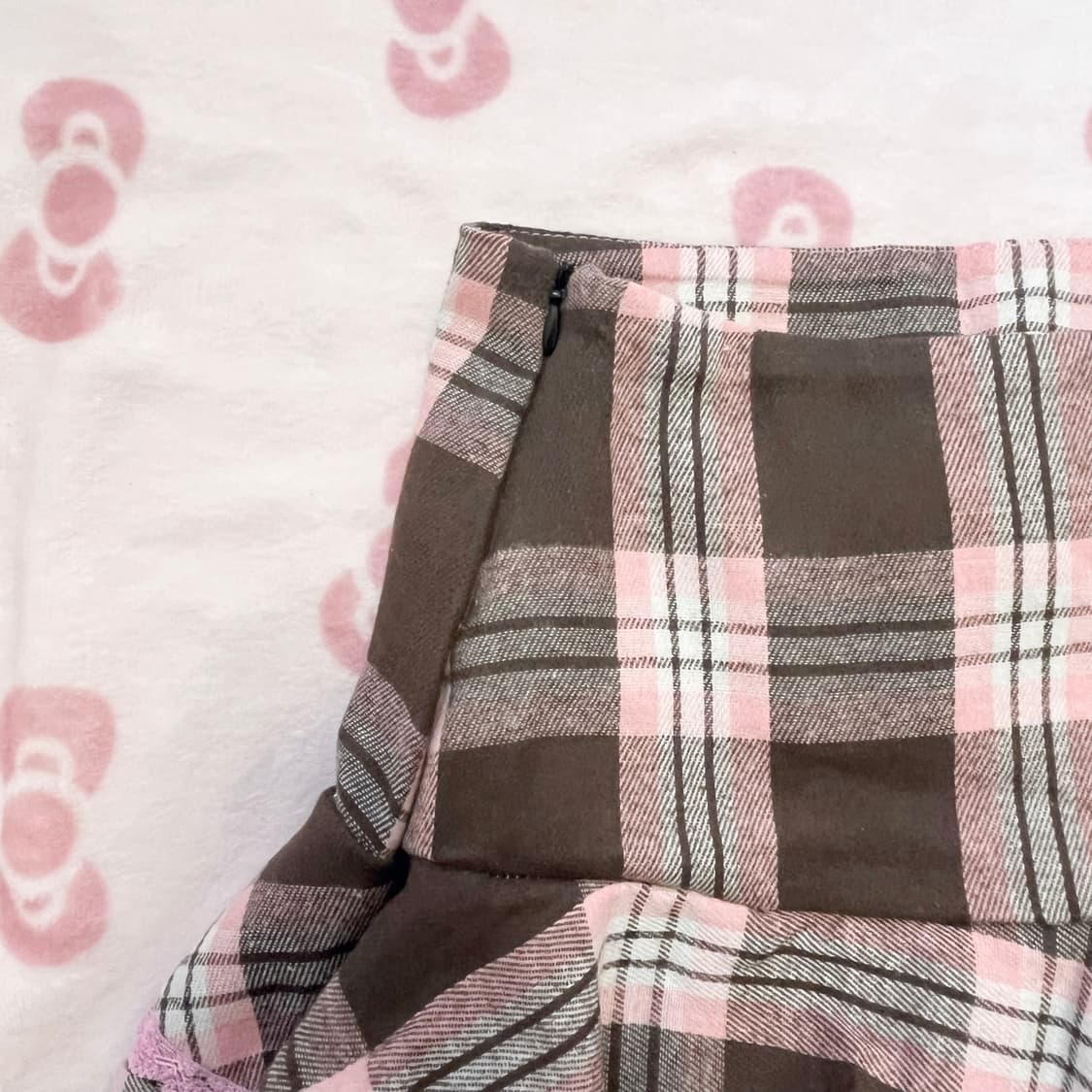 갸루 초코핑크  체크 스커트 상품이미지3