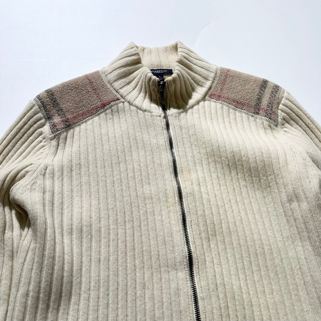 버버리 노바체크 패턴 램스울 투웨이 집업 가디건 상품이미지4