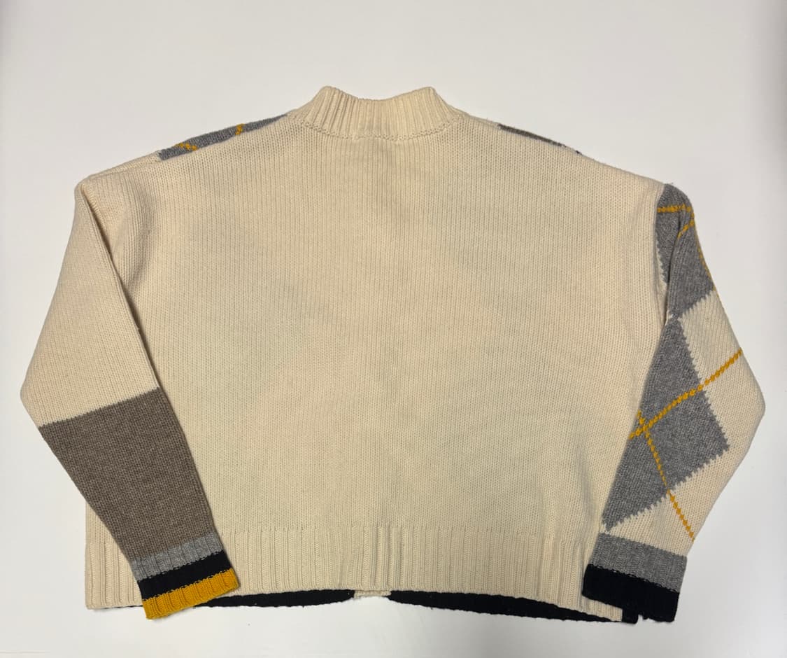 여성 스튜디오톰보이 오버핏 아가일 니트 가디건 F 상품이미지2