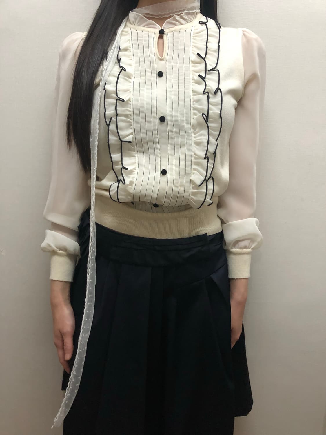 빈티지 화이트 프릴 블라우스 상품이미지2