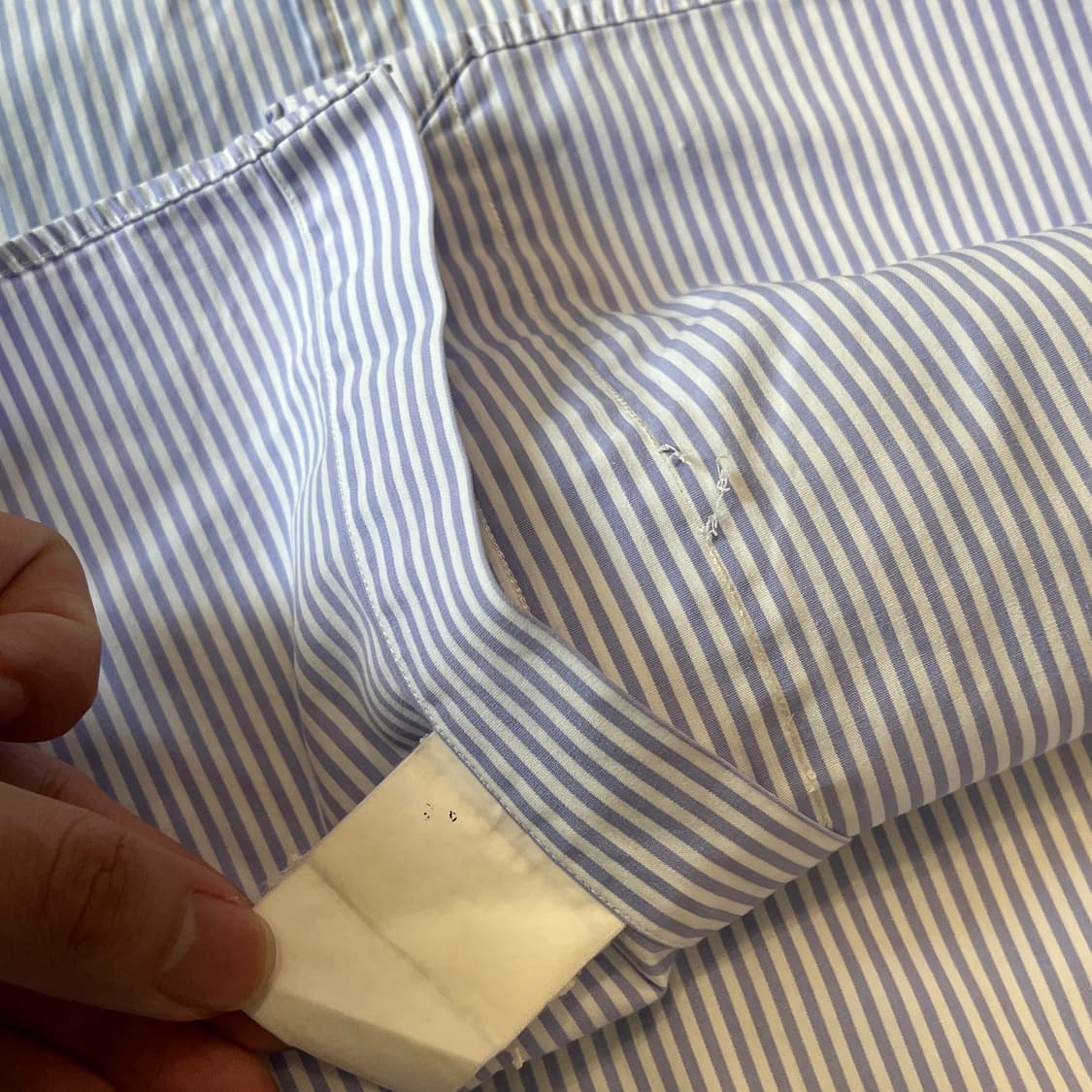 폴로 정품 라이트 퍼플 포플린 스트라이프 반팔 셔츠 상품이미지8