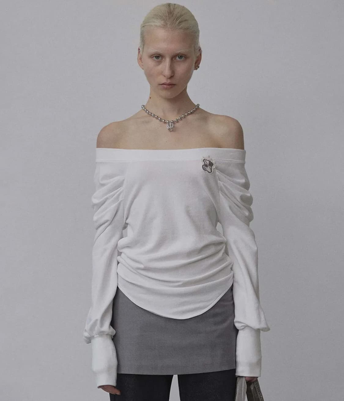 스컬프터 Princess Off-Shoulder Tee White 상품이미지1