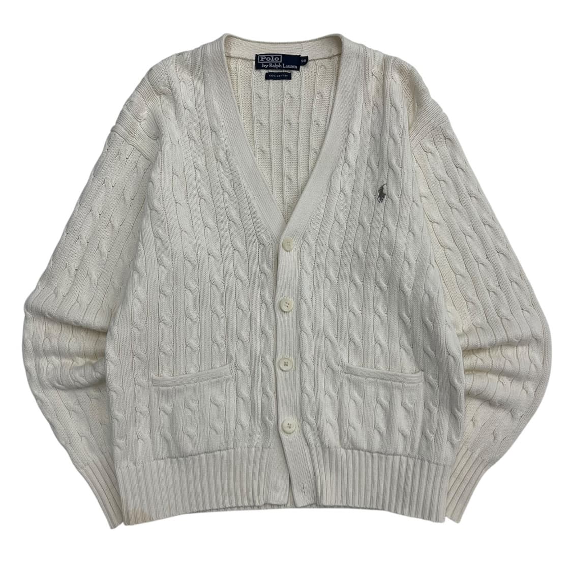 폴로 랄프로렌 그레이포니 아이보리 꽈배기 니트 가디건 90 상품이미지2