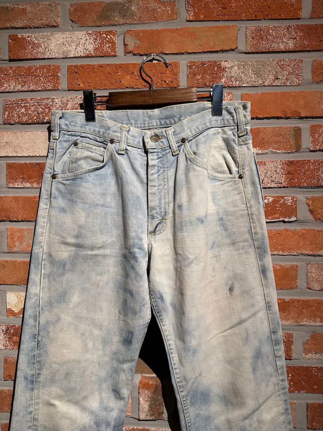 70s USA LEE 빈티지 리 200z 블랙 사이드 탭 데님 팬츠 상품이미지2