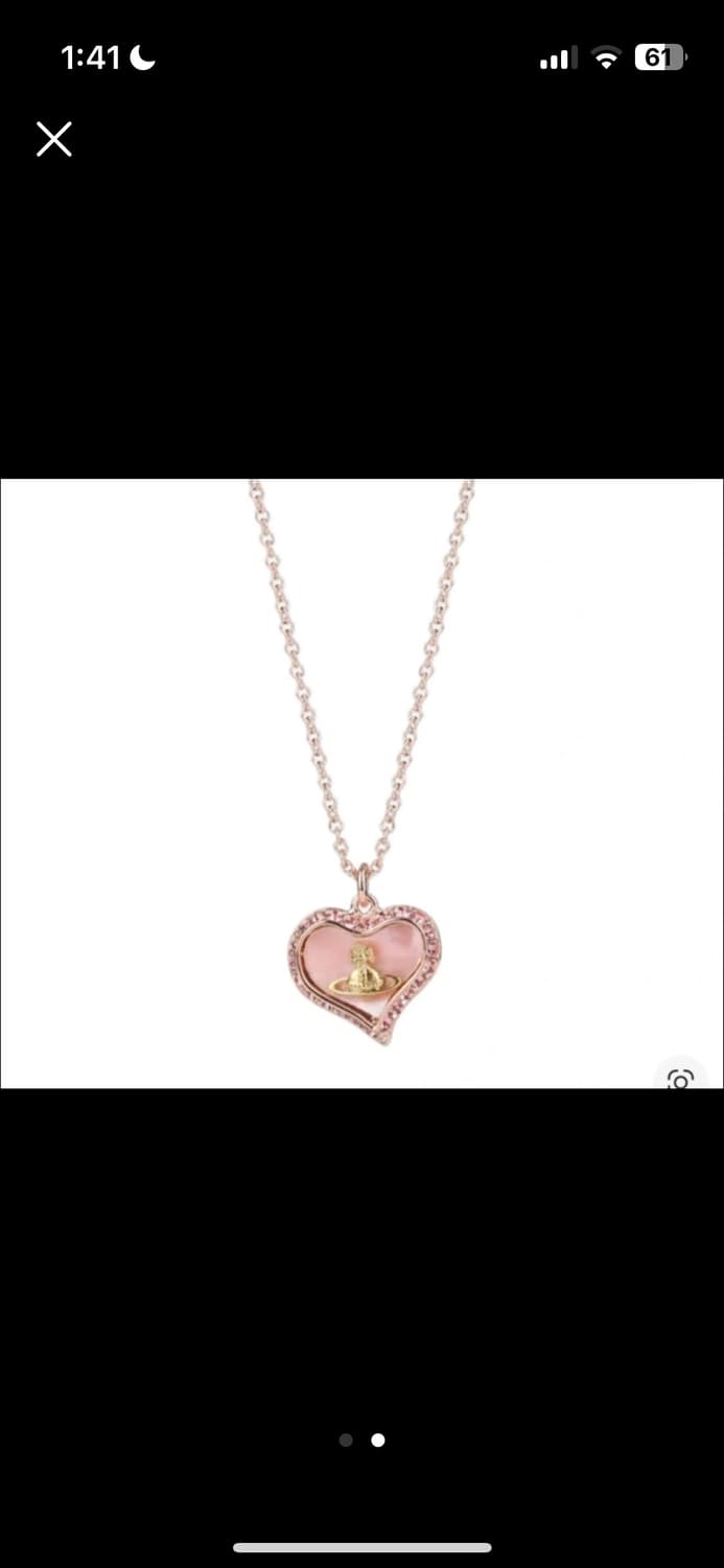 비비안 웨스트우드 페트라 핑크 하트 목걸이 상품이미지2