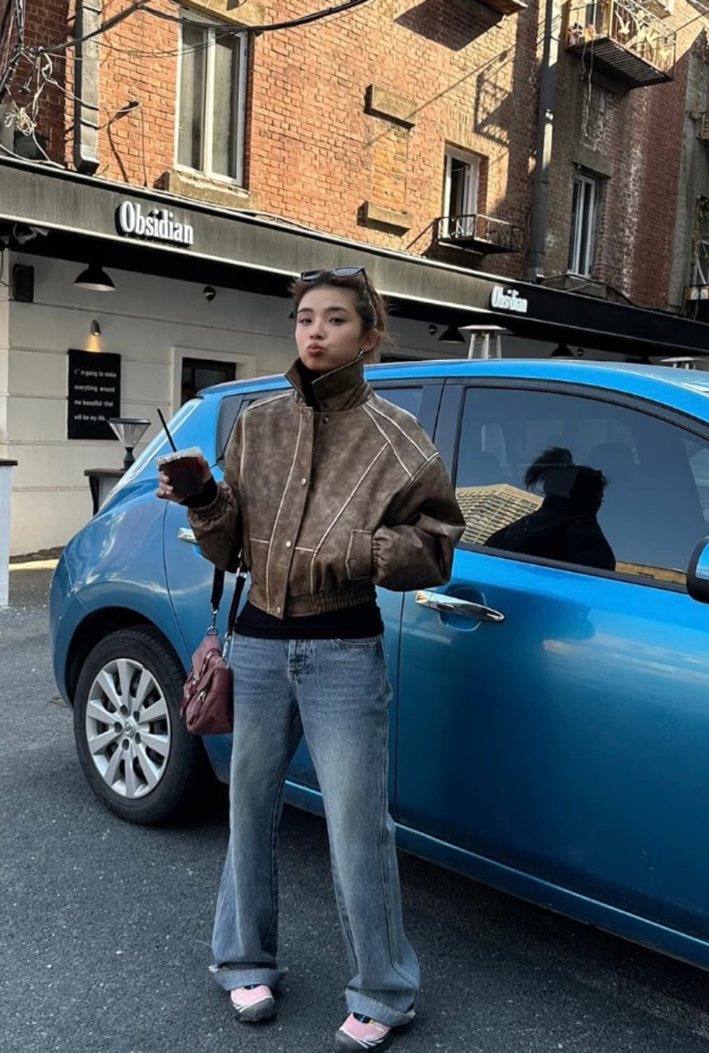 빈티지 스타일 가죽 자켓 상품이미지5