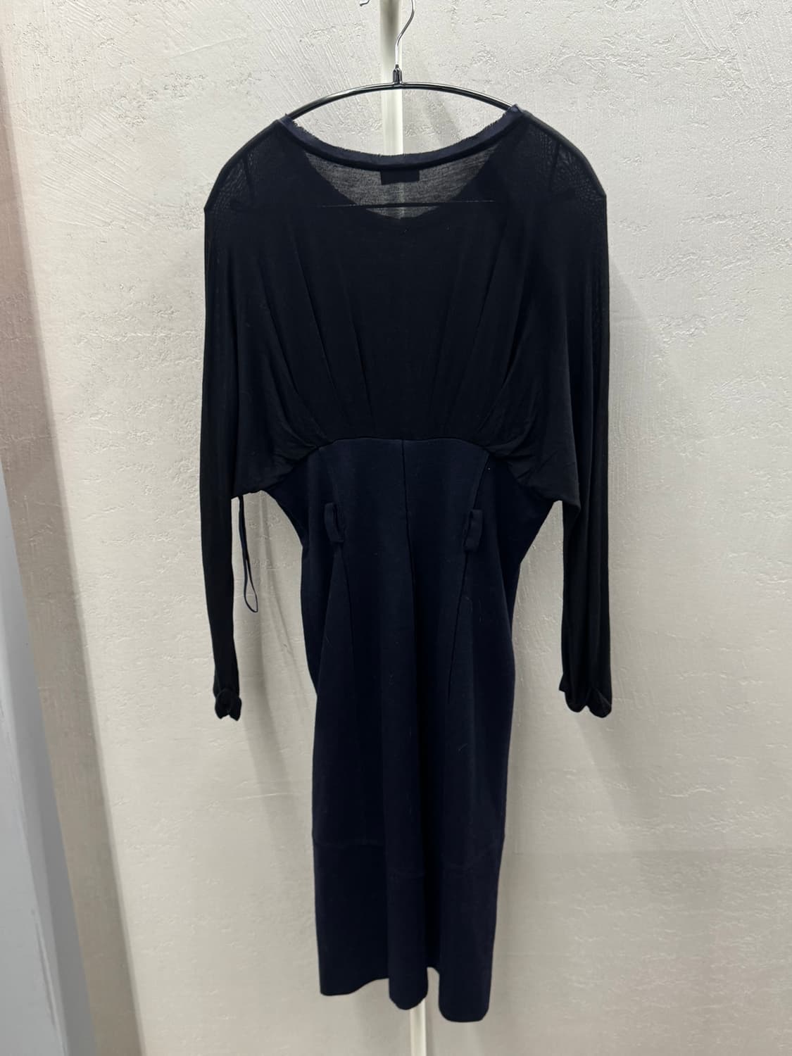 펜디 블랙/네이비 톤 배색 롱 원피스 L 상품이미지7