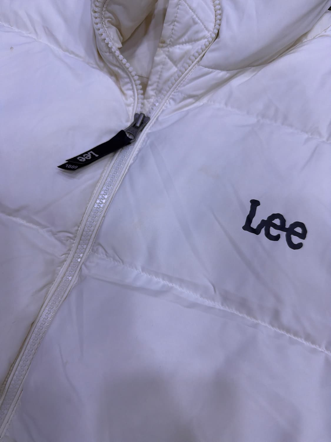Lee 리 덕다운 오리털 화이트 숏패딩 점퍼 M 상품이미지4
