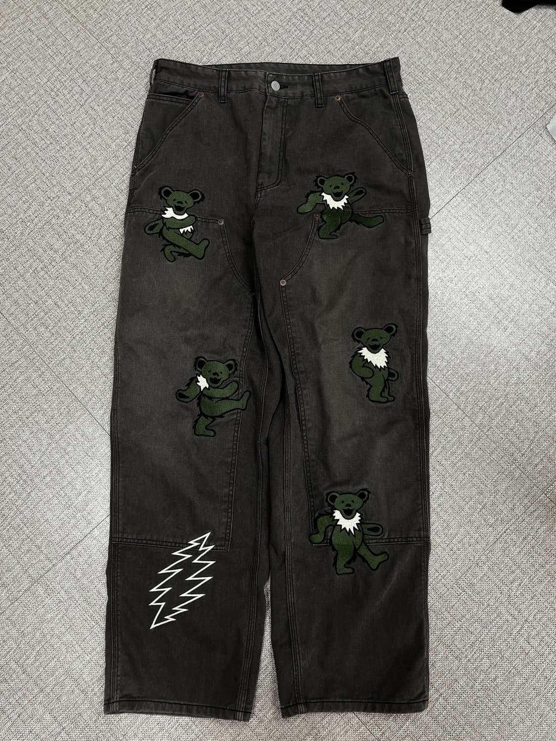 디스이즈네버댓 그레이트풀데드 댄싱베어 더블니 팬츠 L 상품이미지3