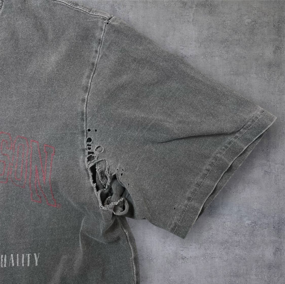 할리데이비슨 차콜 워싱 디스트로이드 빈티지 반팔 티셔츠 M 상품이미지5