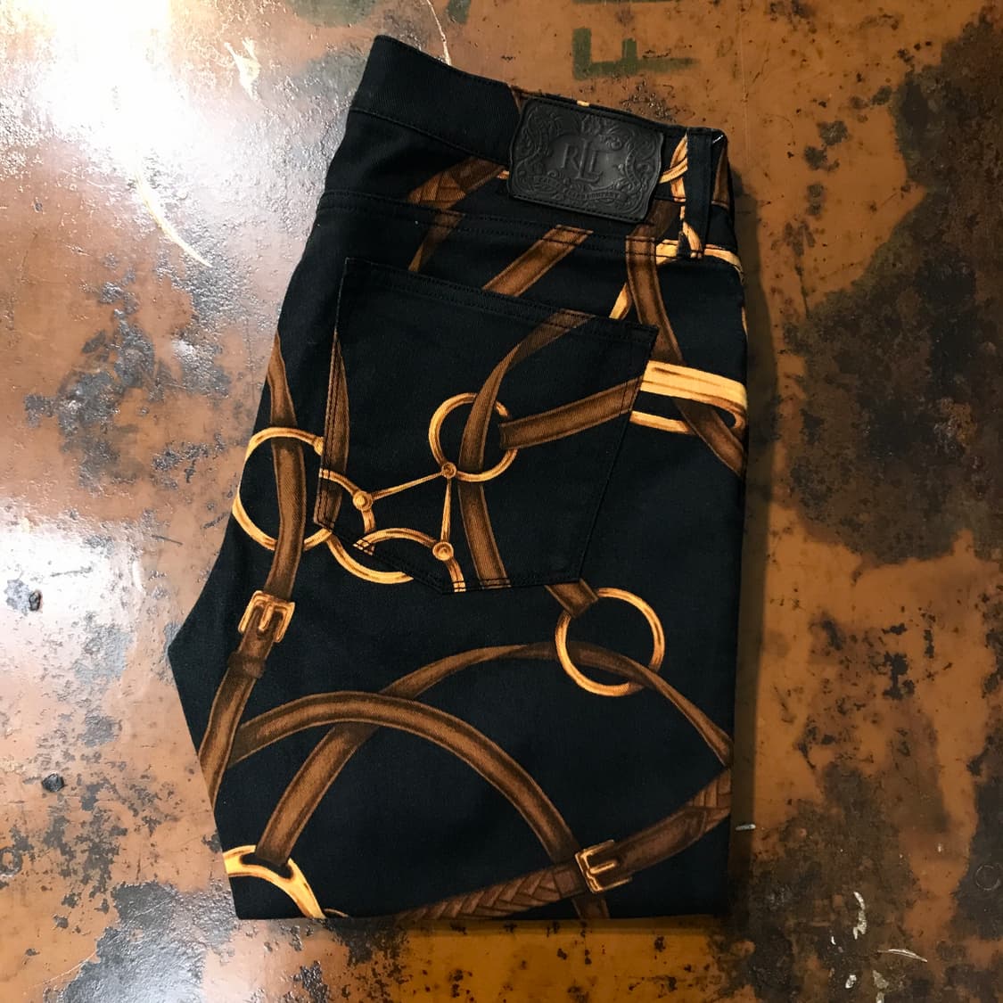 폴로랄프로렌 블랙 체인 프린팅 팬츠 허리 31 사이즈 상품이미지1