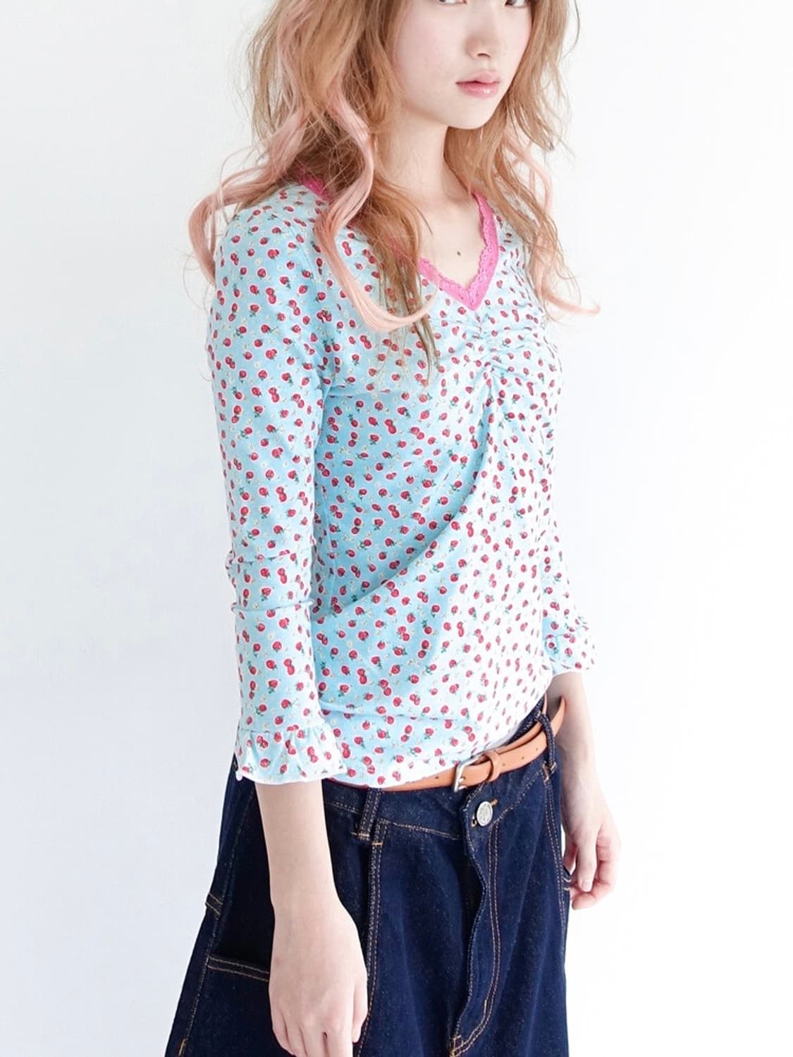 샵페어리 little strawberry lace top (mint) 상품이미지3