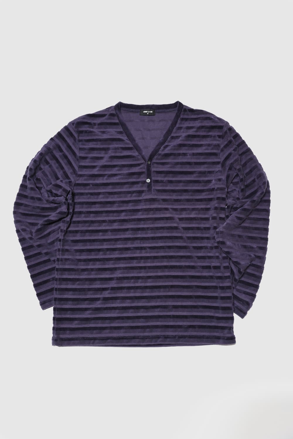 [JPN] Deep Purple Velour Striped Top 상품이미지1