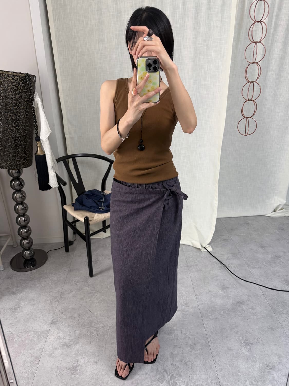 SOU SOU 코튼 랩 스커트 상품이미지3