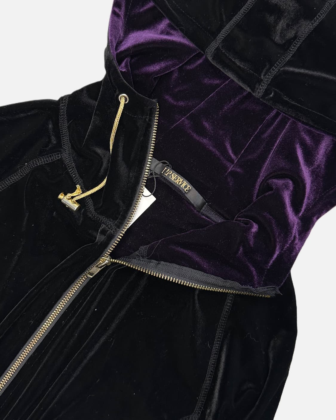 black velvet long hood zip-up 상품이미지6