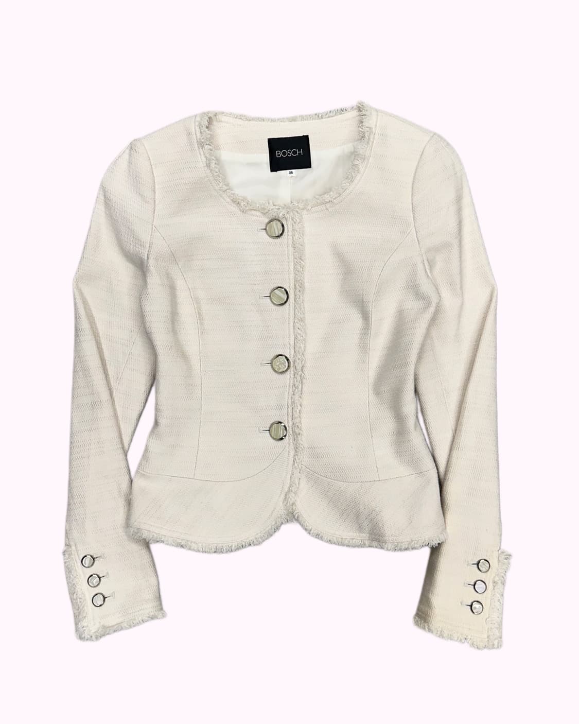 BOSCH ivory collarless crop jacket 상품이미지2