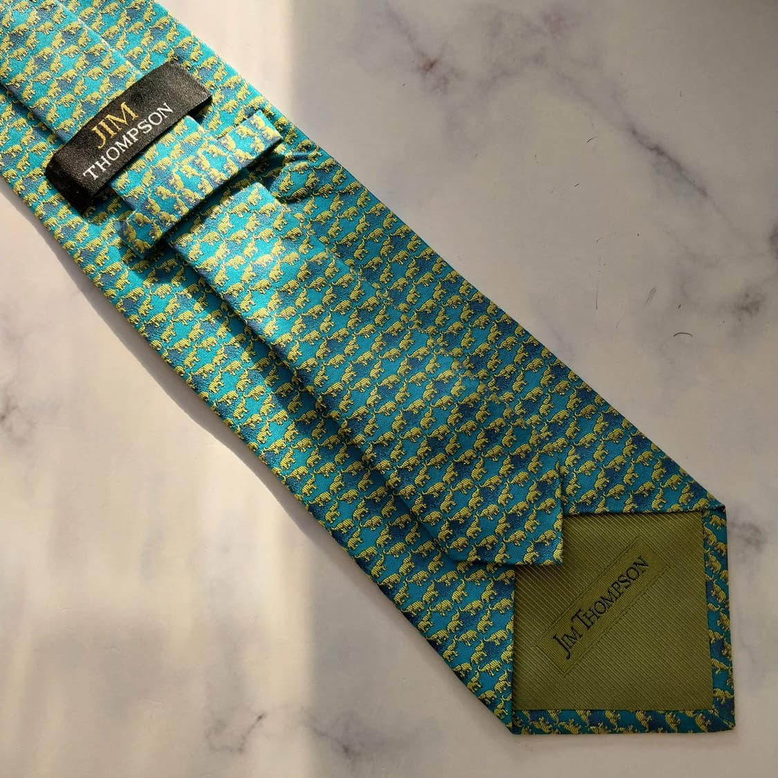 짐톰슨 실크 그린 코끼리 자카드 넥타이 9.5cm A+등급 K1440
 상품이미지9