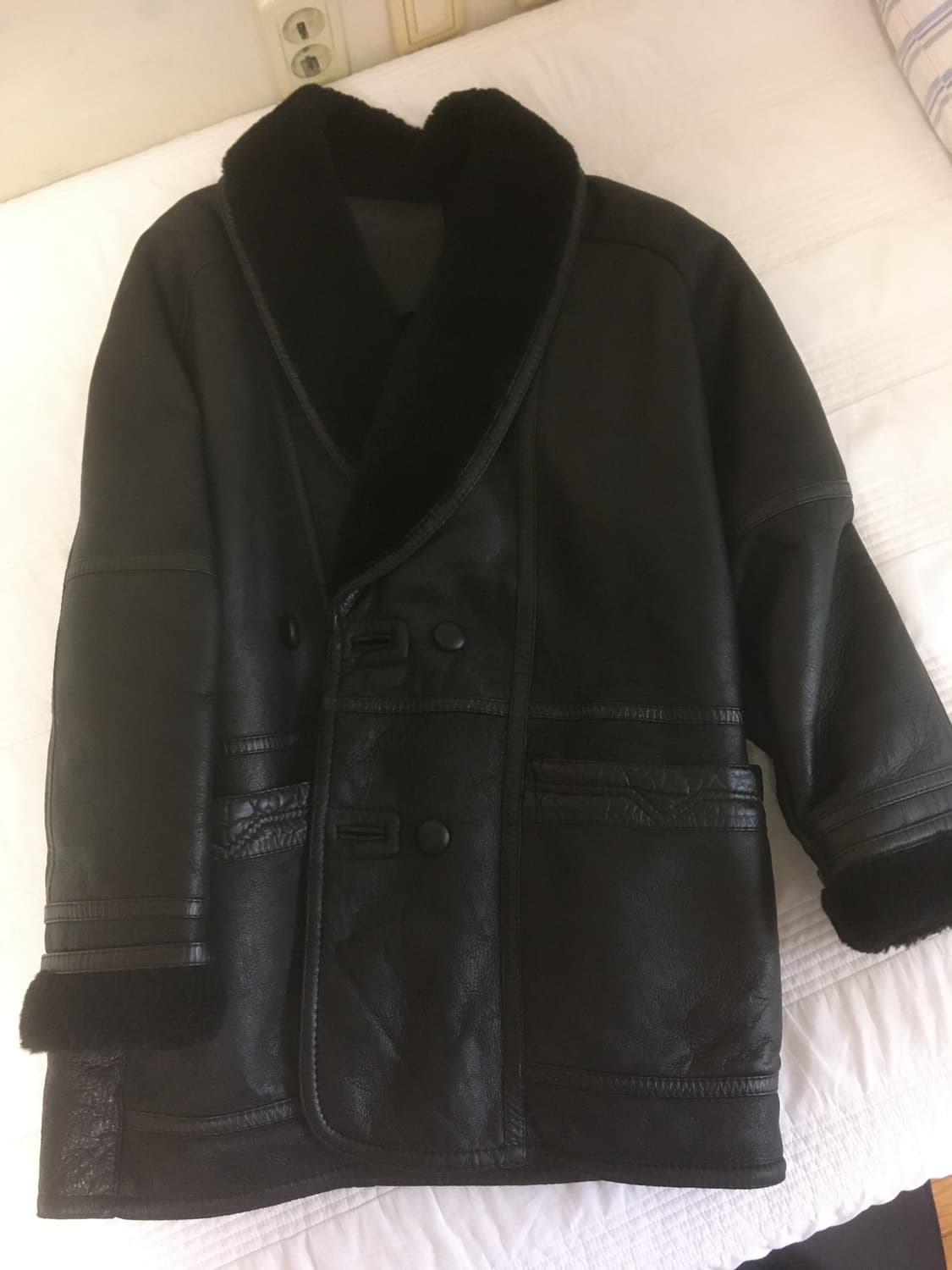 양가죽 양모 무스탕 카코트 블랙 상품이미지1